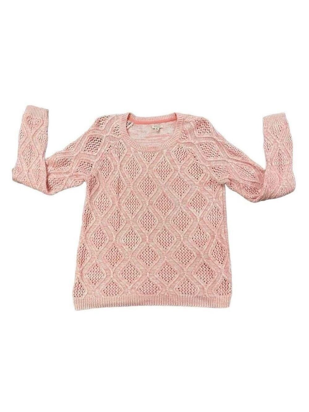 Sonoma Goods For Life Marled Cable Knit Diamond Pattern Sweater Pink Size Large - Picture 7 of 12